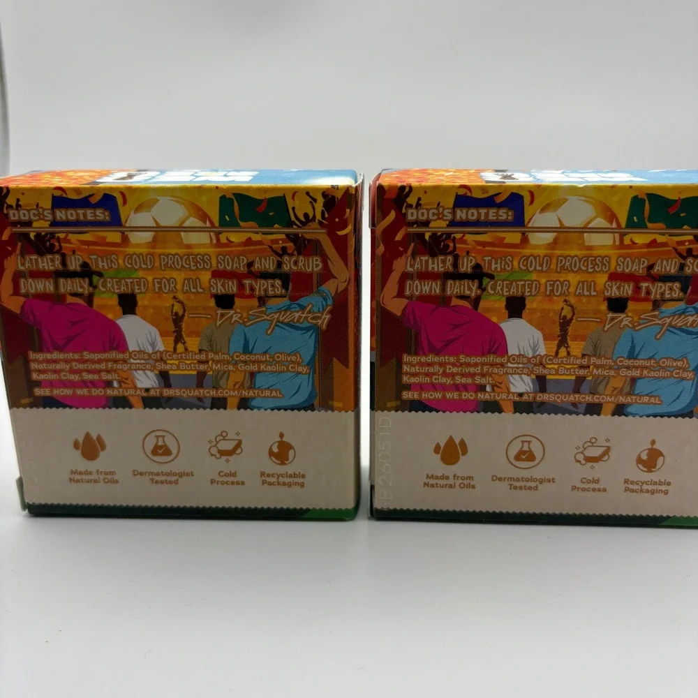 Dr Squatch Golden Glory Soap 2 Pack Limited Edition FIFA World Cup 5oz Bar New
